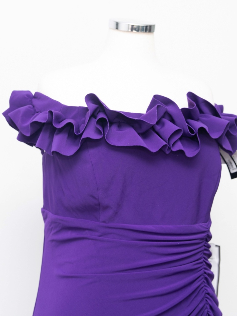 XSCAPE - Ruched Off-Shoulder Gown - Picture 10 of 12